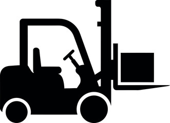 Forklift silhouette on a white background industrial vehicle icon © Robiul