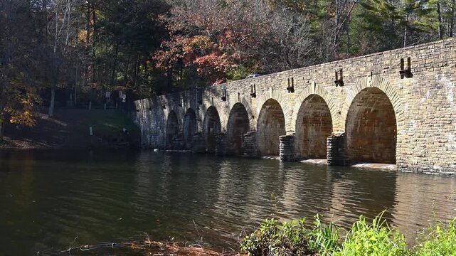  Stone Arch Bridge, historic Byrd Creek Dam located at Cumberland Mountain State Park in Crossville