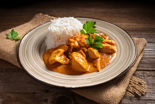 Pollo al curry con arroz