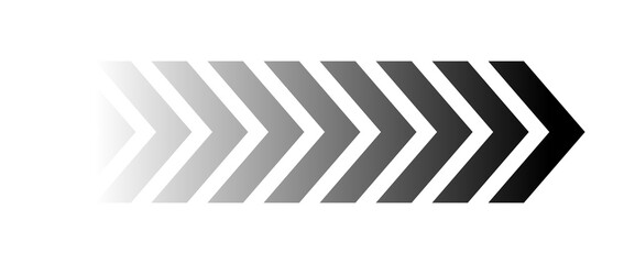 Gradient chevron arrow pattern. Abstract directional movement design. Modern forward indicator symbol on transparent background. © Pixrow