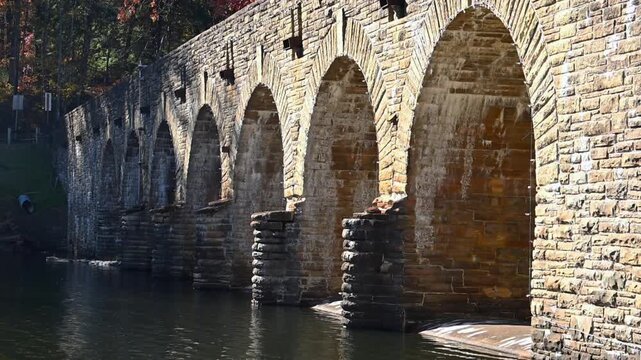  Stone Arch Bridge, historic Byrd Creek Dam located at Cumberland Mountain State Park in Crossville