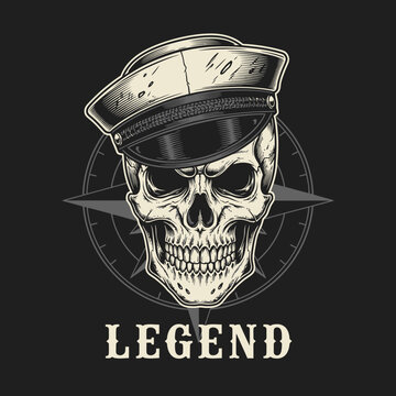 Skull wearing a sailor cap.
