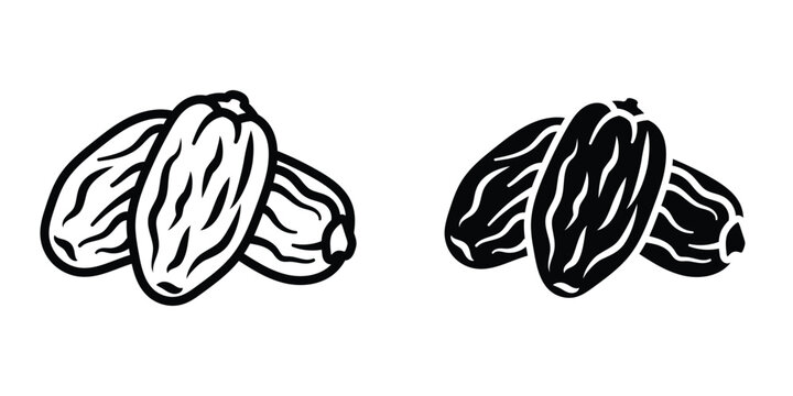 Date fruit icon design illustration drawings