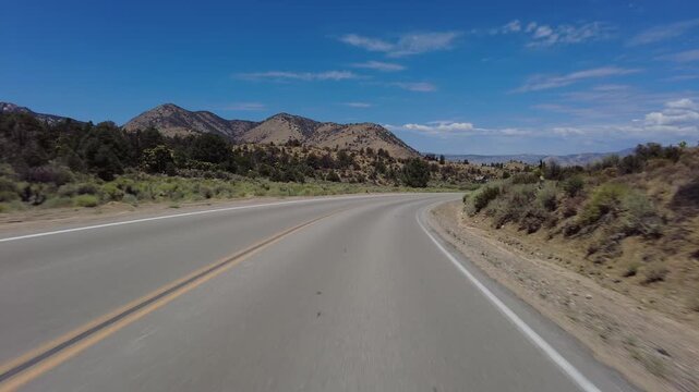 Eastern Sierra to Lake Isabella Highway 178 Eastbound 05 Front View MultiCam Driving Plate California USA