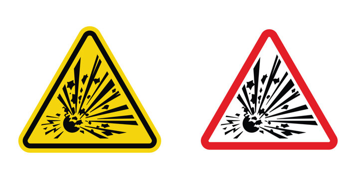 Explosive materials hazard sign design illustration drawings