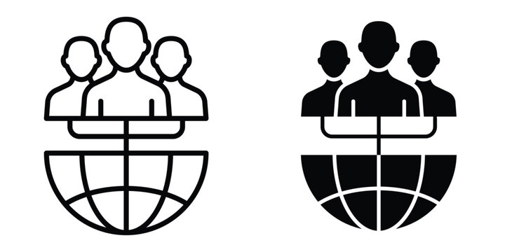 Global leadership icon design illustration drawings