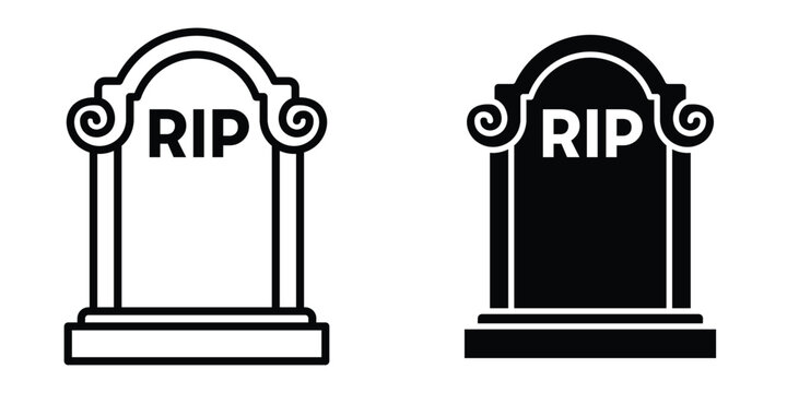 Headstone icon design illustration drawings