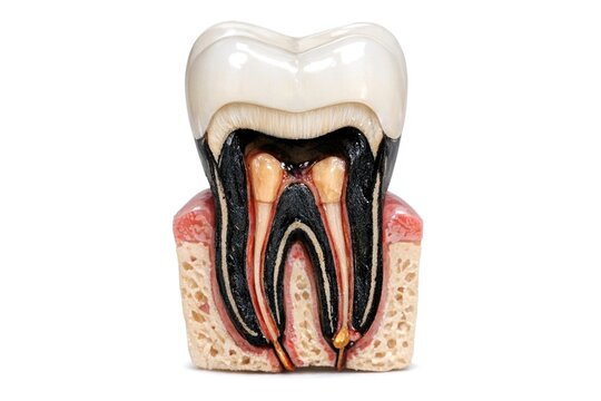 A dental model showing a tooth gap