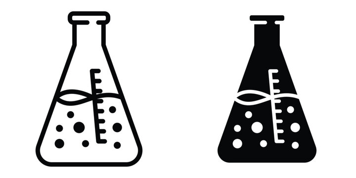 Laboratory flask icon design illustration drawings