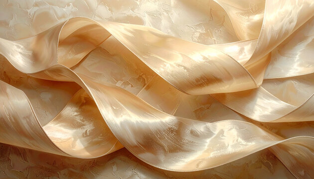 Elegant flowing fabric with a glossy sheen in a studio setting
