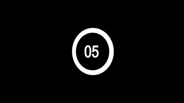 A modern 10-second countdown timer video animation with fast motion, clean digital style, and minimal stopwatch effect, perfect for editing, UI, and motion graphics use.