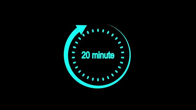 A futuristic 20-minute digital time display video with smooth gradient design and modern motion graphics. Clean 4K high-tech background showing only time, perfect for UI, presentations,