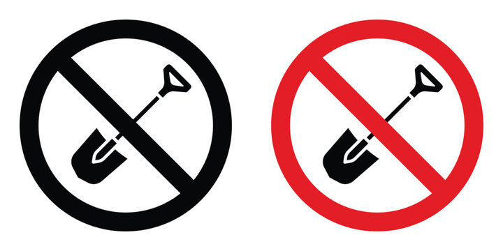 No digging sign design illustration drawings