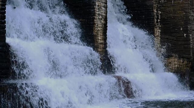 Tennessee, Cascade waterfall on the historic Byrd Creek Dam located at Cumberland Mountain State Park