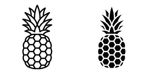 Obraz premium Pineapple icon design illustration drawings