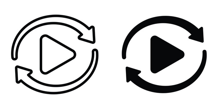 Play again icon design illustration drawings