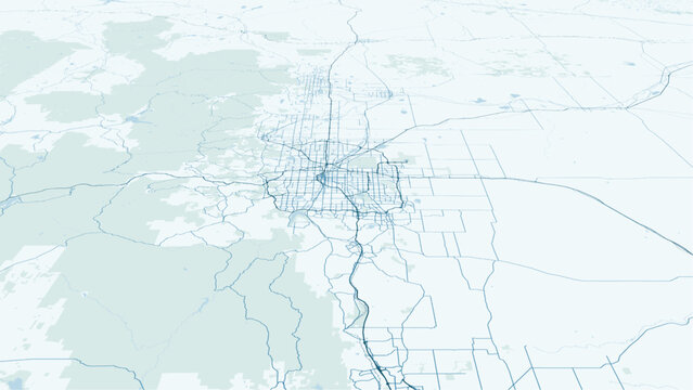 Modern minimalist vector map of Denver, Colorado, USA. High-quality scalable illustration of Denver city grid, South Platte River, and downtown layout for posters and urban design.