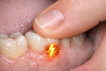 Fototapeta premium A close-up shot of a person grasping a tooth, possibly with dental or medical significance
