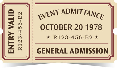 Retro Theater Admission Pass Featuring Decorative Flourishes © Gul