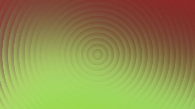 4K stock gradient background footage with a circle striped pattern with a fractal glass effect in red and green colors blurred abstract design texture