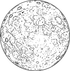 Sketch of the moon with craters © SAMIRAAKTHER