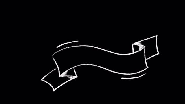 Retro ribbon doodle chalk animation
