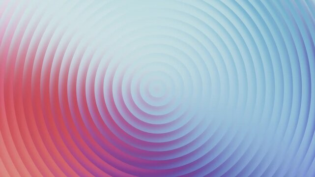 4K stock gradient background footage with a circle striped pattern with a fractal glass effect in blue and pink color abstract design art texture