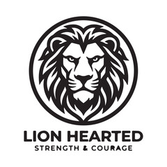 Obraz premium Logo design lion with simple design white and black 