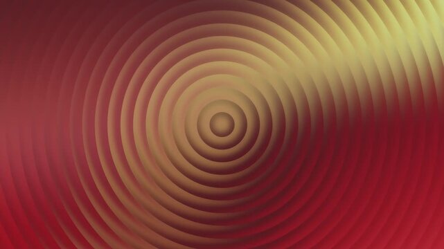 4K stock gradient background footage with a circle striped pattern with a fractal glass effect in red and yellow colors abstract design texture