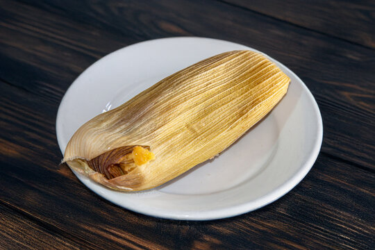 Traditional Colombian Envuelto de Mazorca Sweet Corn Tamale