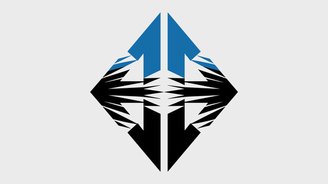 Reflected arrow scaling larger &ndash; Ideal for future vision, exponential growth, or business scaling concepts.