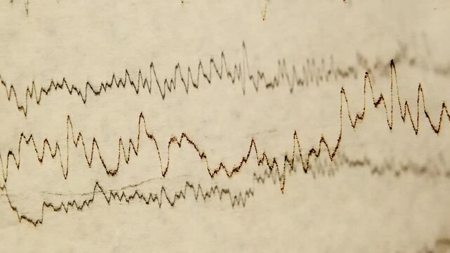 Seismograph Record of an Earthquake on old paper