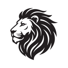 Fototapeta premium Lion Head Silhouette Side View Isolated Vector Logo Illustration 