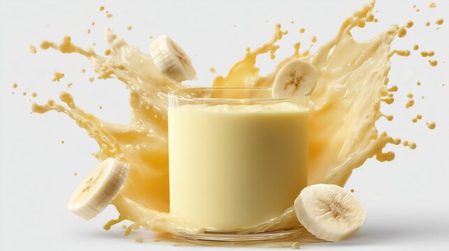 Banana Smoothie Splash Mockup Banana Smoothie Spla Eccbafa Digital Illustration Image Graphic Visual Background For Marketing Presentation Print Media