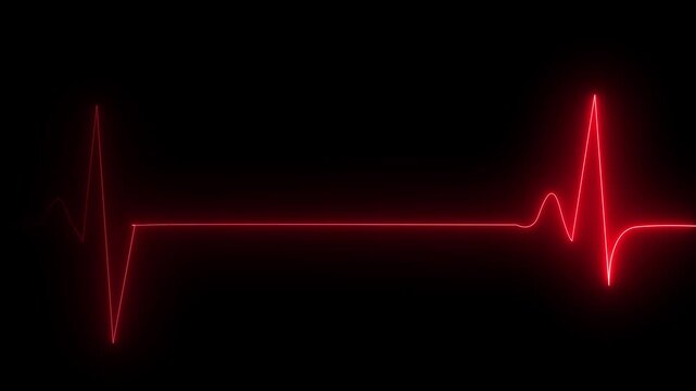 Cardiogram cardiograph oscilloscope screen red