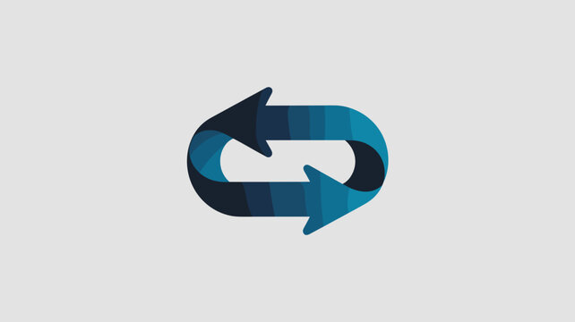 Navy to teal infinity arrow loop &ndash; Ideal for continuous innovation, perpetual growth, or sustainable business cycles.