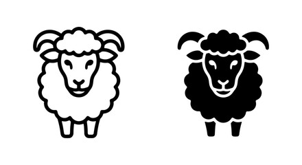 Sheep Icons, Vector Graphics, Farm Animal Symbols, Livestock Illustrations © Asif