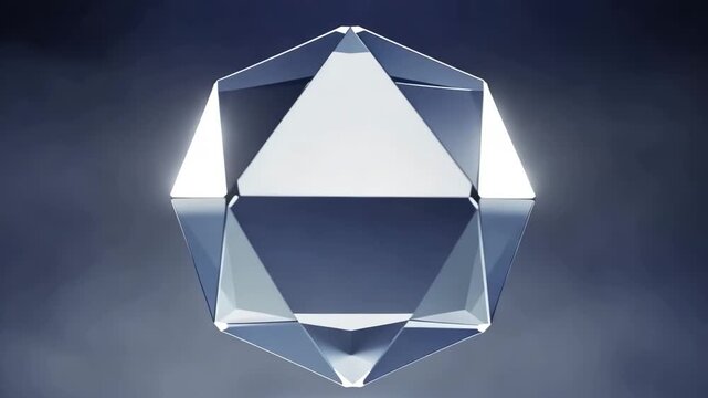 A brilliant 3d crystal gemstone heart icon features a shiny blue sparkle design as a precious luxury jewel stone illustration isolated on a transparent black  abstract animation background video
