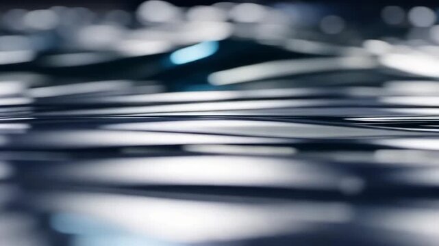 A stack of books and magazines creates a blue ripple pattern on the liquid surface of a pool with motion blur and light reflections abstract animation background video