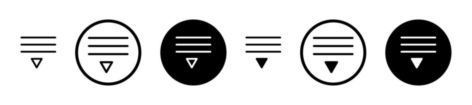 List dropdown icon, template for graphic or web design. vector illustration
