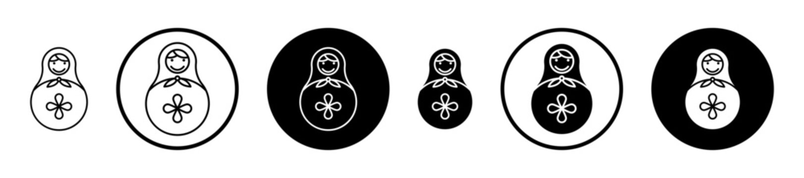 Nesting dolls icon, template for graphic or web design. vector illustration