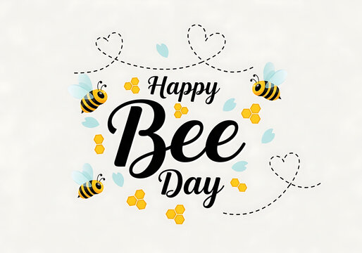 Happy Bee Day: A vibrant illustration celebrating Bee Day, with cheerful bees and honeycomb elements, promoting awareness and appreciation for these vital pollinators.