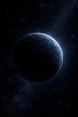 Fototapeta premium Mysterious Blue Planet in Deep Space – Cinematic Cosmic Background