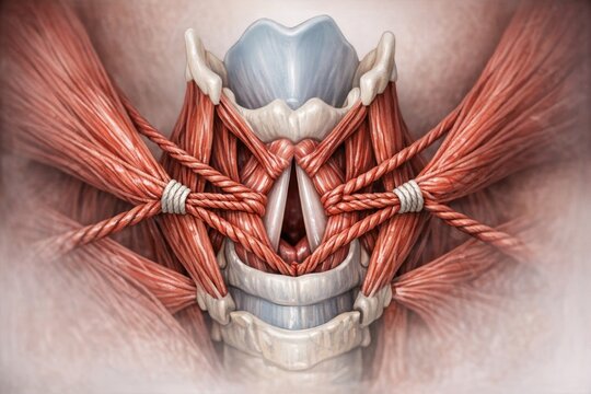 Anatomical illustration of the back of a human head, showcasing key features and structures