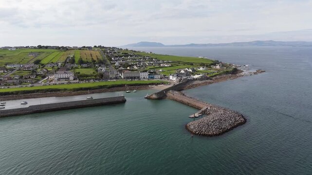 Aerial view of Mullaghmore harbour in County. Sligo, Ireland