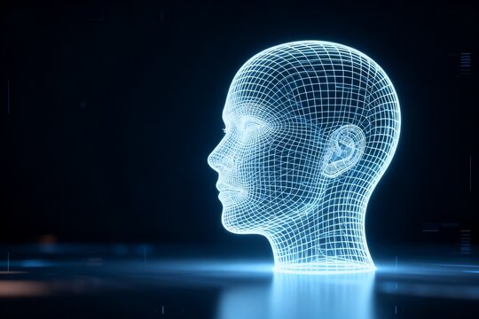 Human head wireframe model