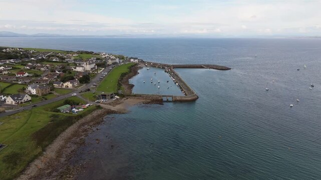Aerial view of Mullaghmore harbour in County. Sligo, Ireland