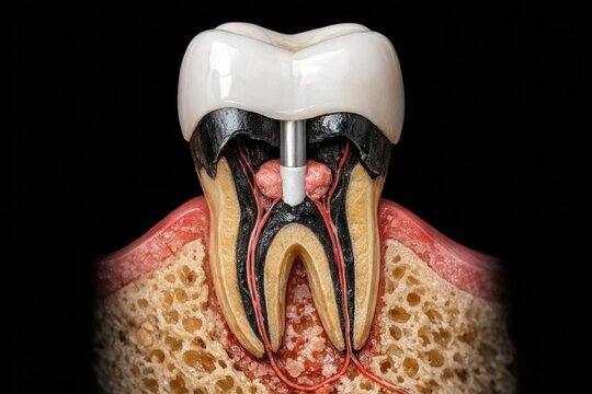 A close-up image of a tooth with a noticeable gap, suitable for dental or medical illustrations