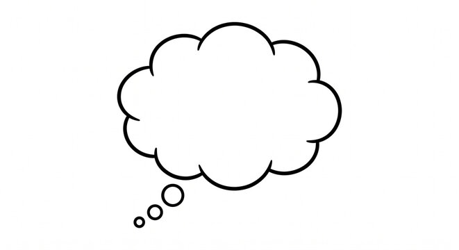 Blank thought bubble icon for speech or ideas with thinking process white background design element text box speech mark thinking dialogue communication