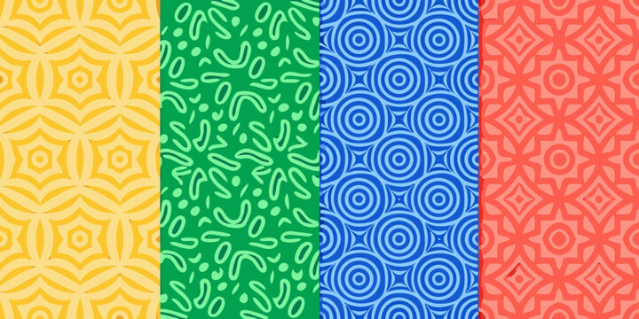 quad color geometric pattern strips composition of four vertical designs